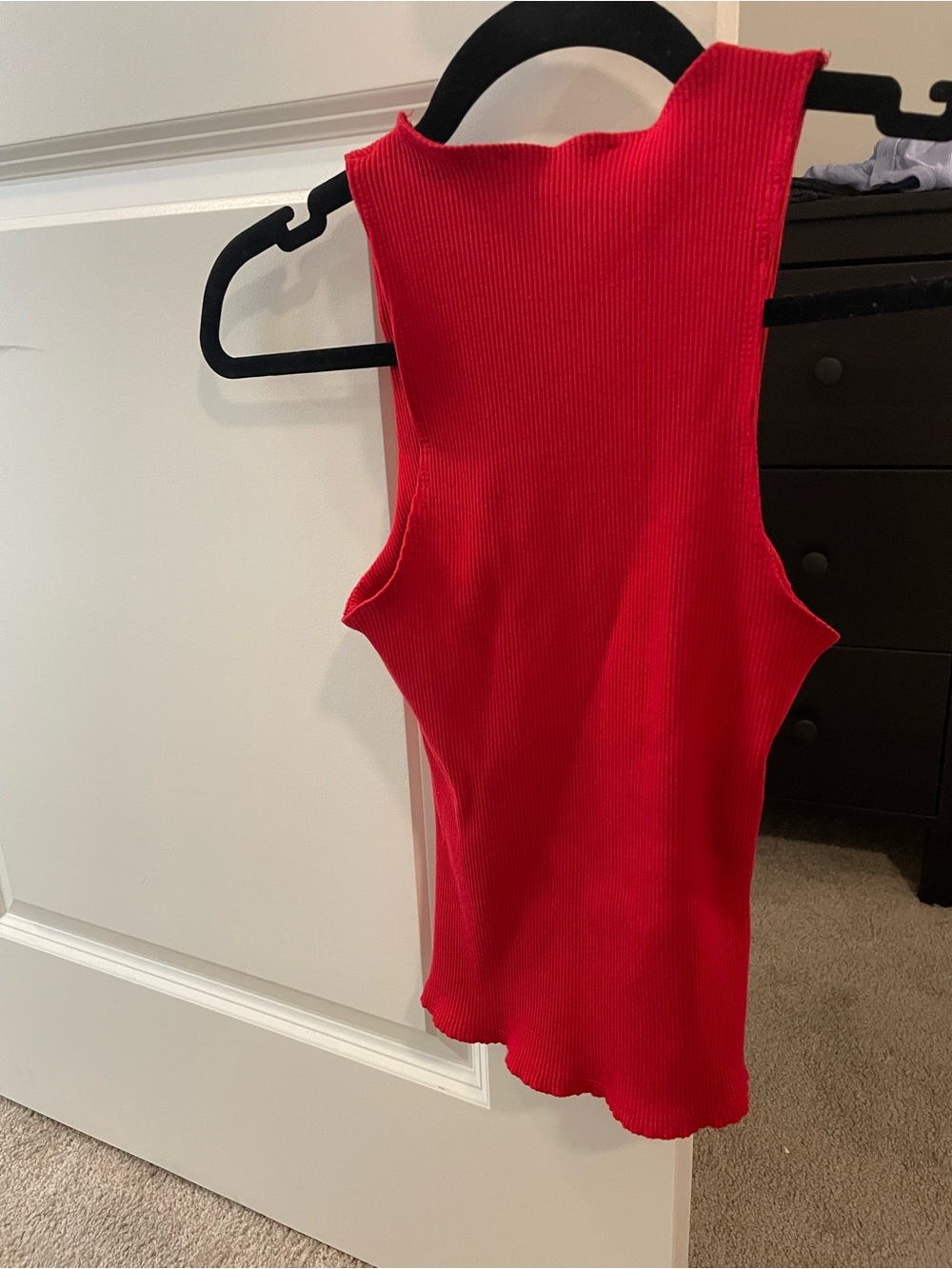 Lulus Red Ribbed Notched Endeavor Tank - Picture 3 of 3